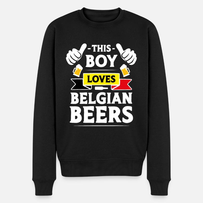 This boy loves Belgian beers - Pull Premium bio Homme - noir
