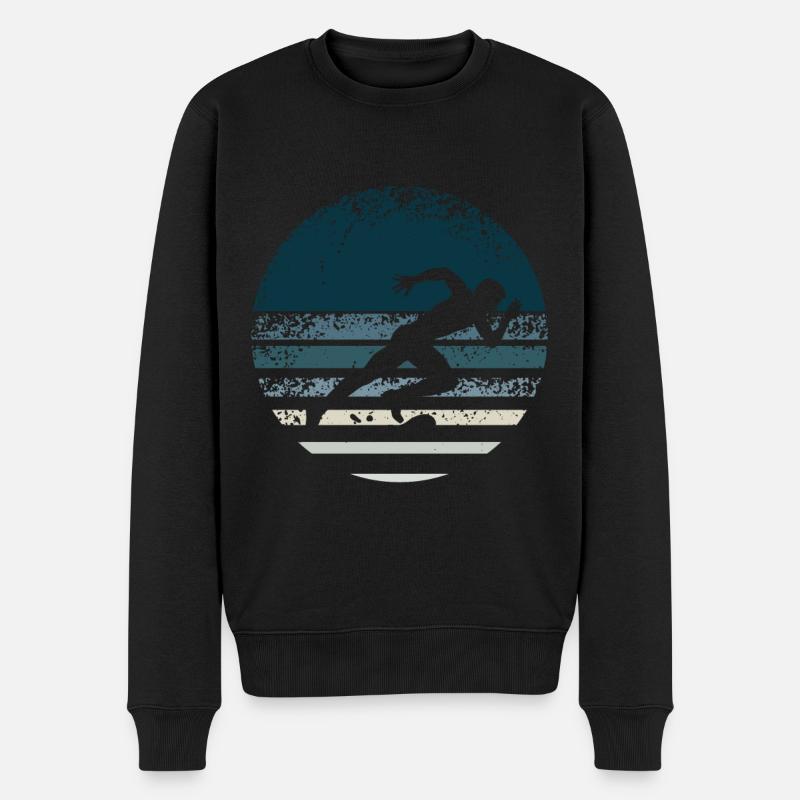 Leichtathletik Retro - Männer Premium Bio Pullover - Schwarz