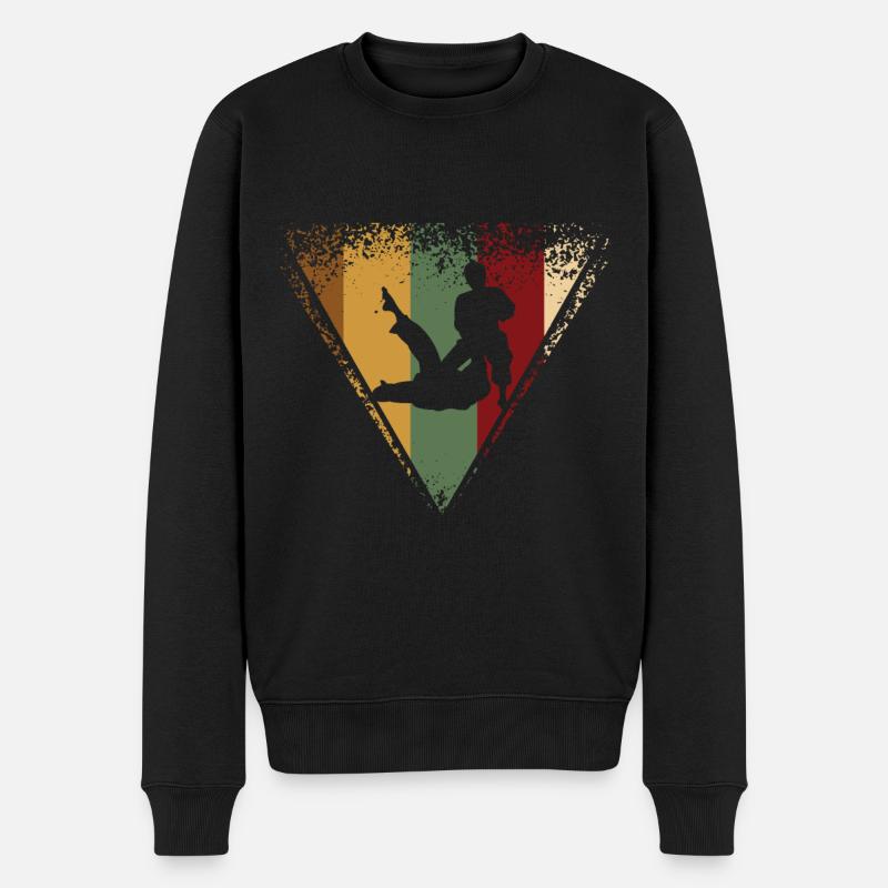 Judo Retro - Männer Premium Bio Pullover - Schwarz