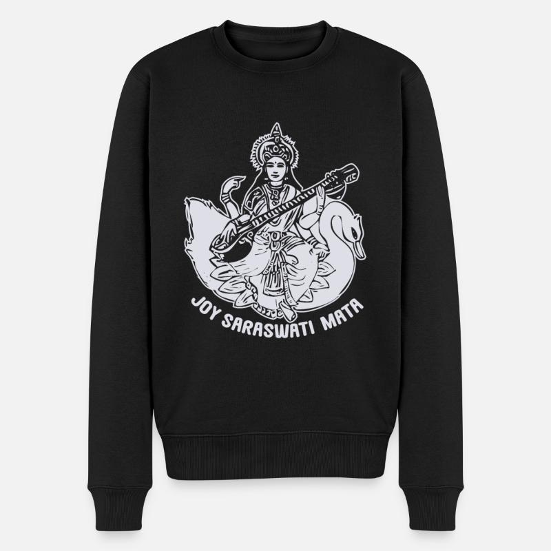 Déesse Saraswati Hindu - Pull Premium bio Homme - noir