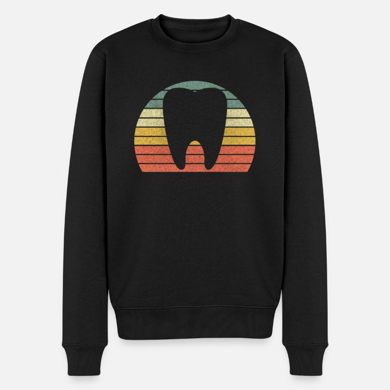 Dent retro - Pull Premium bio Homme - noir