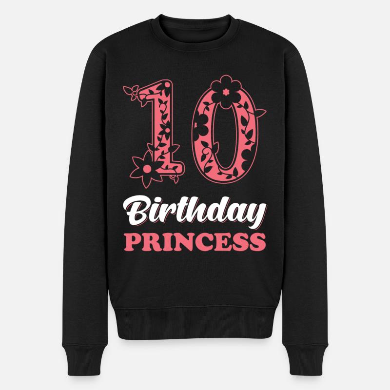10 Geburtstag Mädchen - Männer Premium Bio Pullover - Schwarz