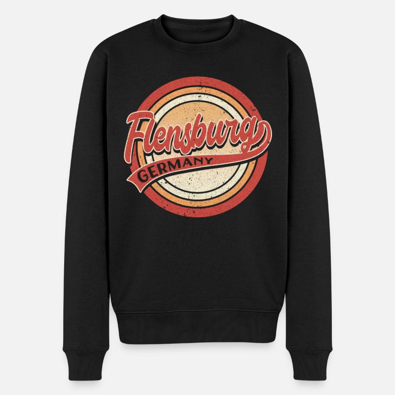 Flensburg Germany - Männer Premium Bio Pullover - Schwarz