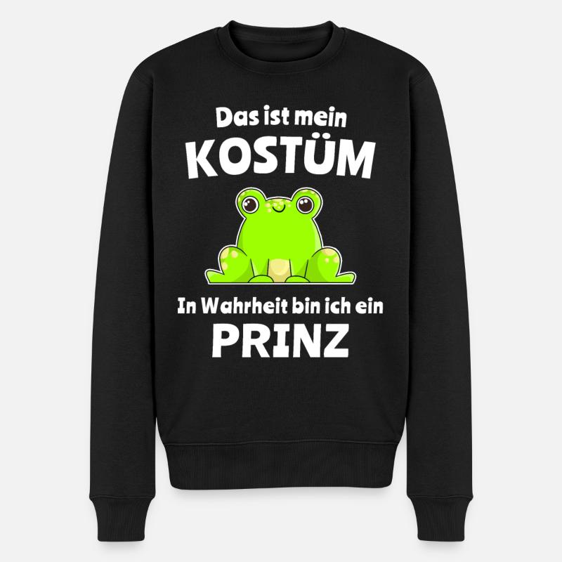 Frosch Frösche Froschkostüm Sprüche Froschprinz - Männer Premium Bio Pullover - Schwarz