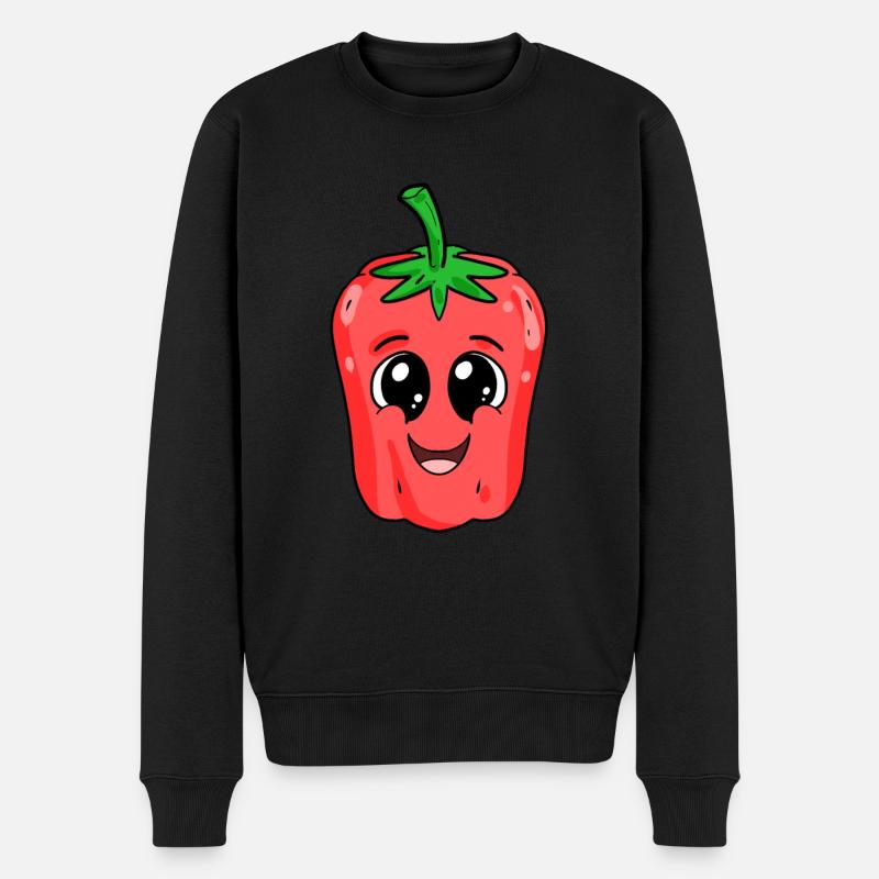 Paprika - Männer Premium Bio Pullover - Schwarz