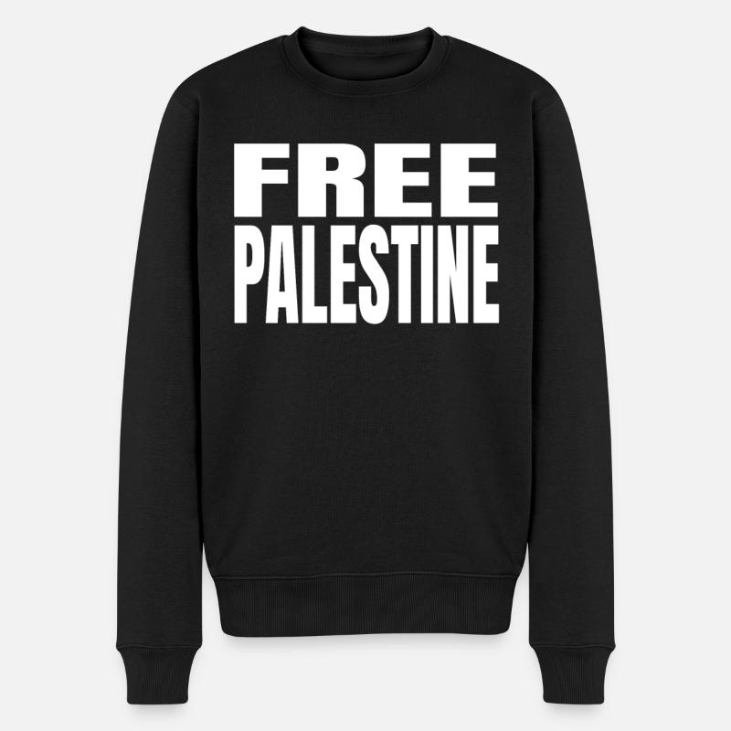 Free Palestine - Männer Premium Bio Pullover - Schwarz