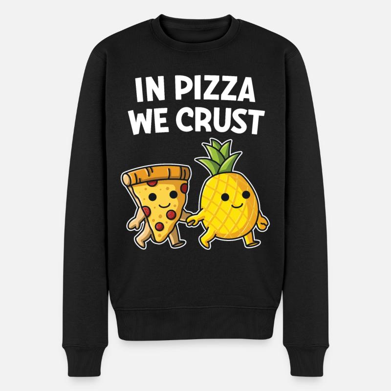 Pizza Hawaii Ananas Pizza essen Pizza & Ananas - Männer Premium Bio Pullover - Schwarz