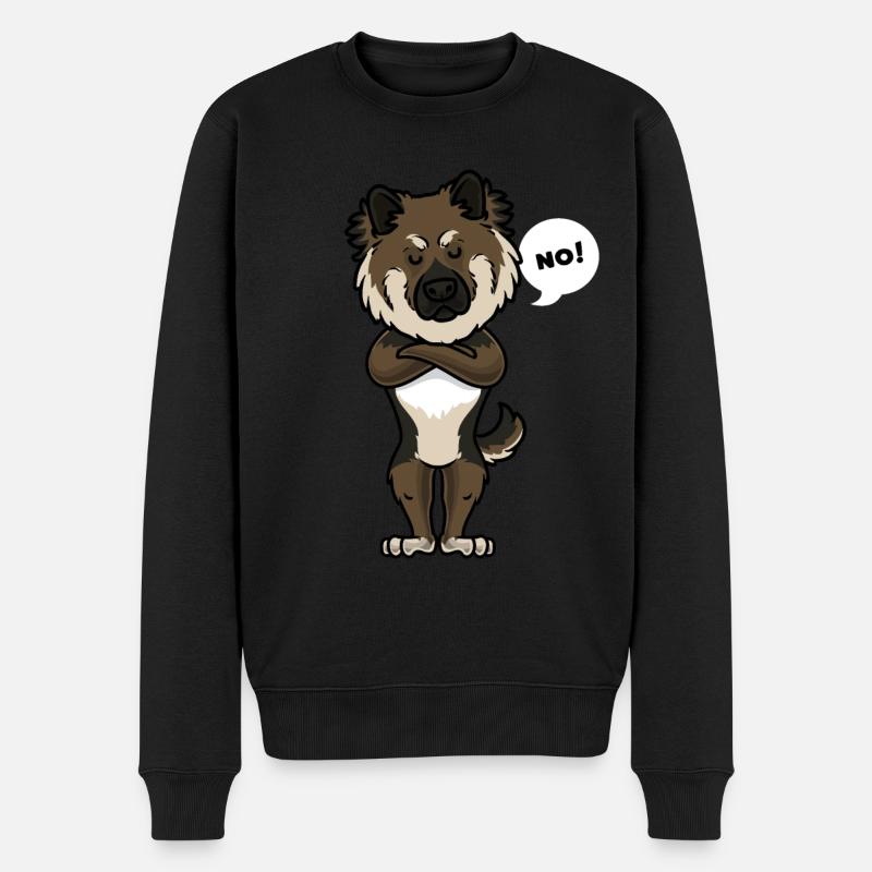 Sturer Eurasier Hund lustig Hund Hundebesitzer - Männer Premium Bio Pullover - Schwarz