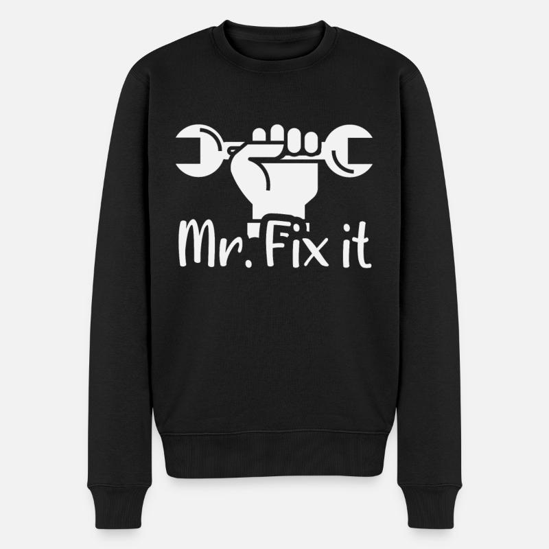 Mr. Fix It - Männer Premium Bio Pullover - Schwarz
