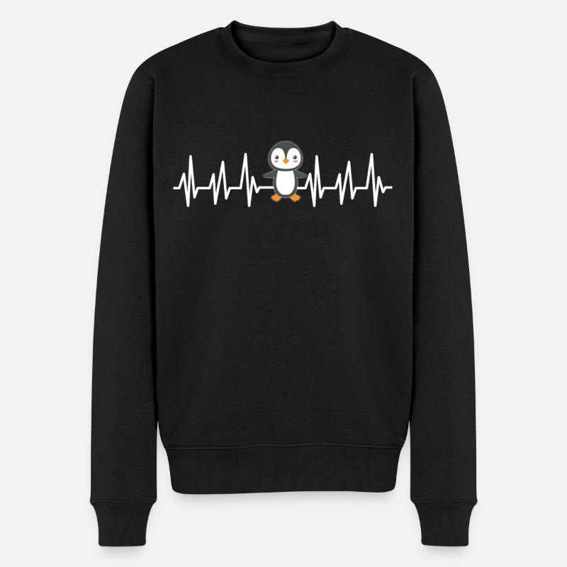 Pinguin - Männer Premium Bio Pullover - Schwarz