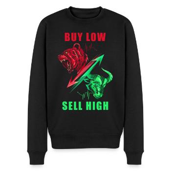 Investor Aktien - Männer Premium Bio Pullover - Schwarz - Vorne - Nico (187cm)