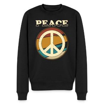 Peace signs - Men's Premium Organic Jumper - black - Front - Nico (187cm)