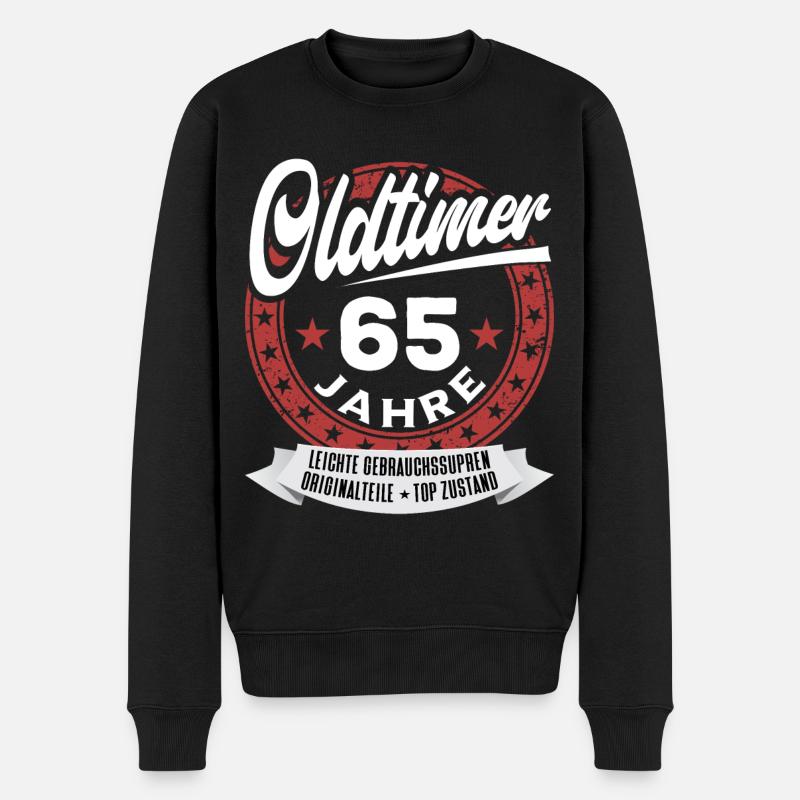 Oldtimer 65 Jahre - Männer Premium Bio Pullover - Schwarz
