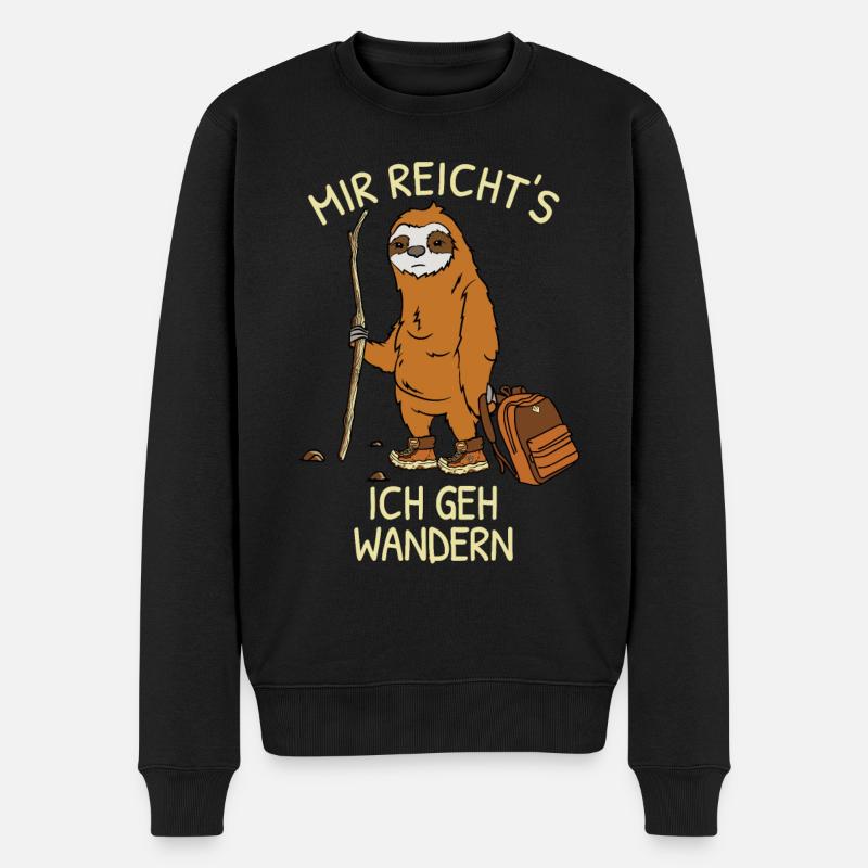 Mir Reichts Ich Geh Wandern Faultier - Männer Premium Bio Pullover - Schwarz