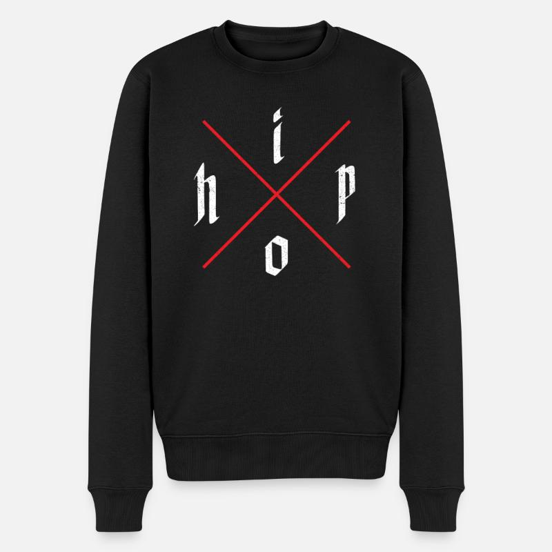 Hip Hop - Männer Premium Bio Pullover - Schwarz