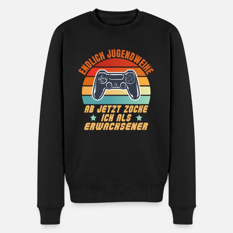 Jugendweihe Geschenke für Jungen und jugendliche - Männer Premium Bio Pullover - Schwarz