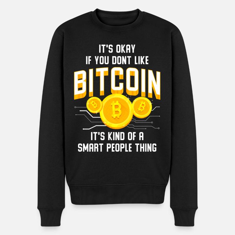 Bitcoin - Männer Premium Bio Pullover - Schwarz
