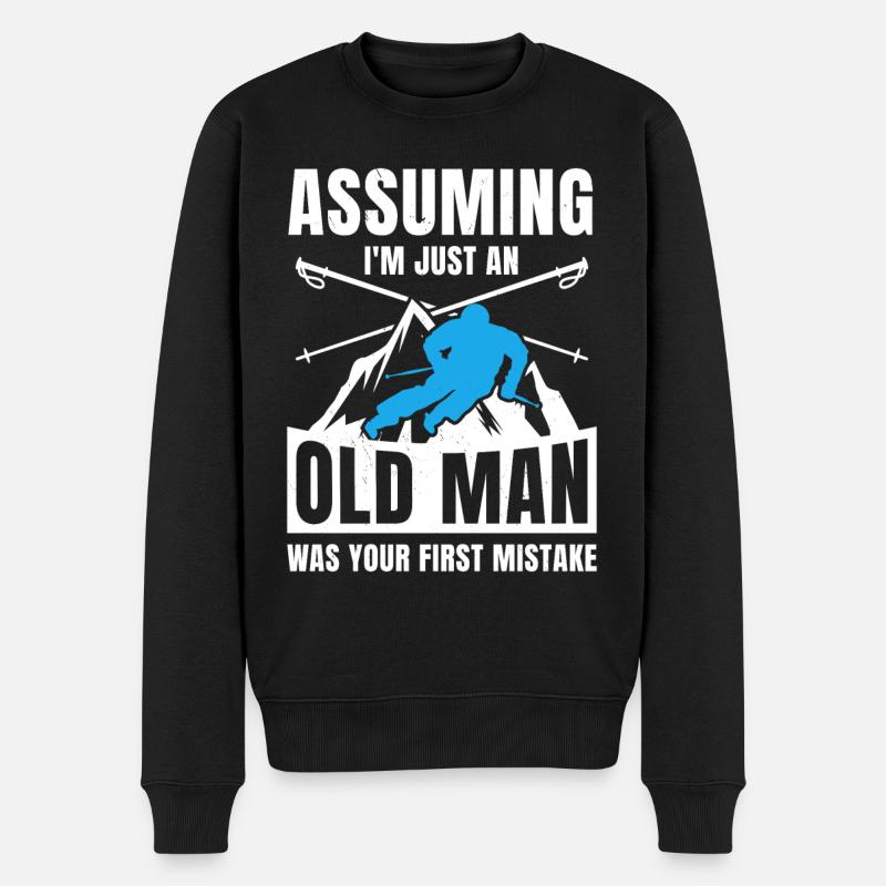 Skifahren Apres Ski Geschenk Skiurlaub Freeski - Männer Premium Bio Pullover - Schwarz