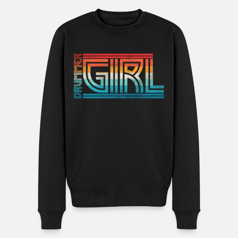 Fille à la batterie - Pull Premium bio Homme - noir