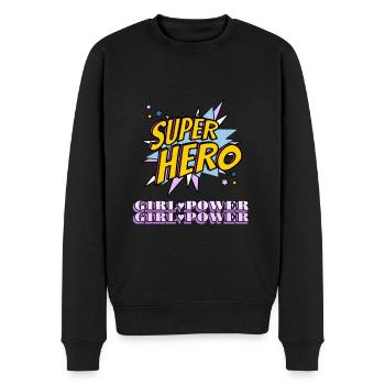 Super Hero Girl Power sei deine Heldin - Männer Premium Bio Pullover - Schwarz - Vorne - Nico (187cm)