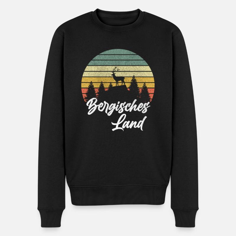 Bergisches Land Heimat Geschenk Wandern Urlaub - Männer Premium Bio Pullover - Schwarz