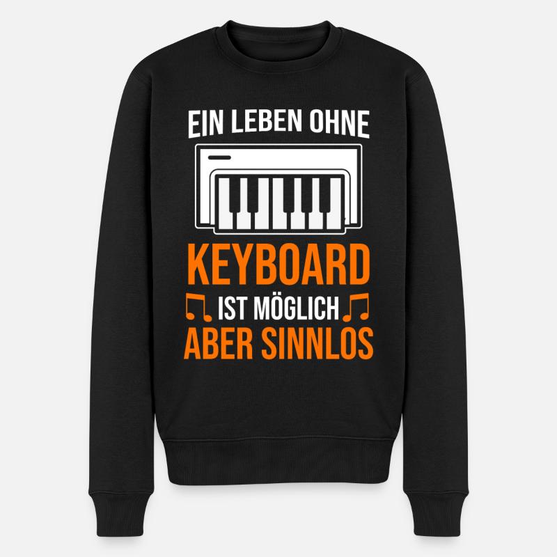 Keyboard Keyboarder Musiker Musik - Männer Premium Bio Pullover - Schwarz