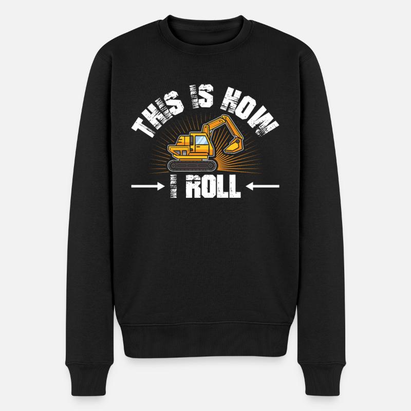 Baggerfahrer Baggern Baggerführer Bagger Geschenk - Männer Premium Bio Pullover - Schwarz