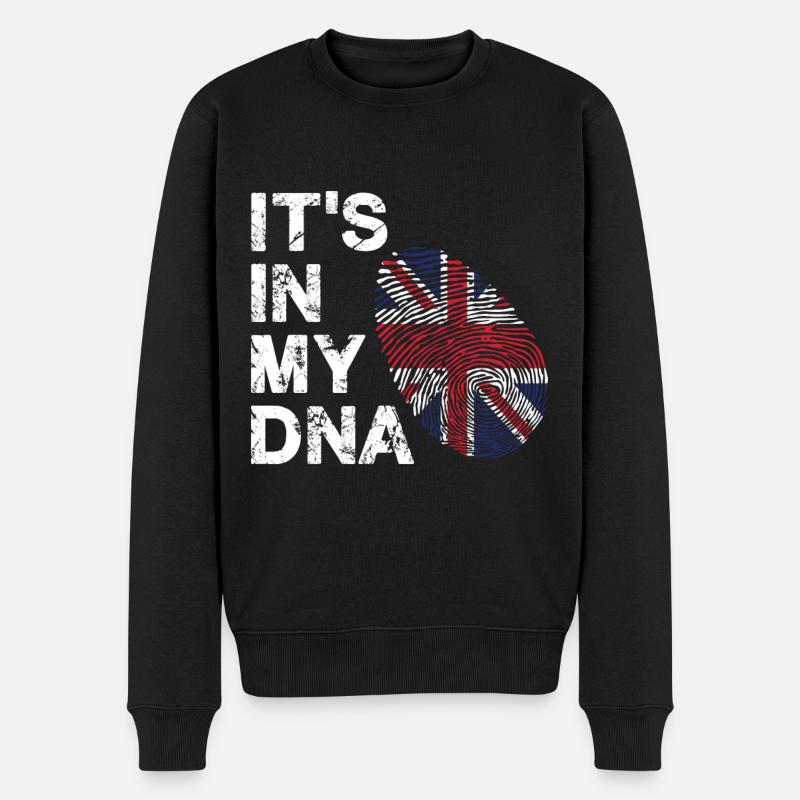 London Brite DNA Großbritannien - Männer Premium Bio Pullover - Schwarz
