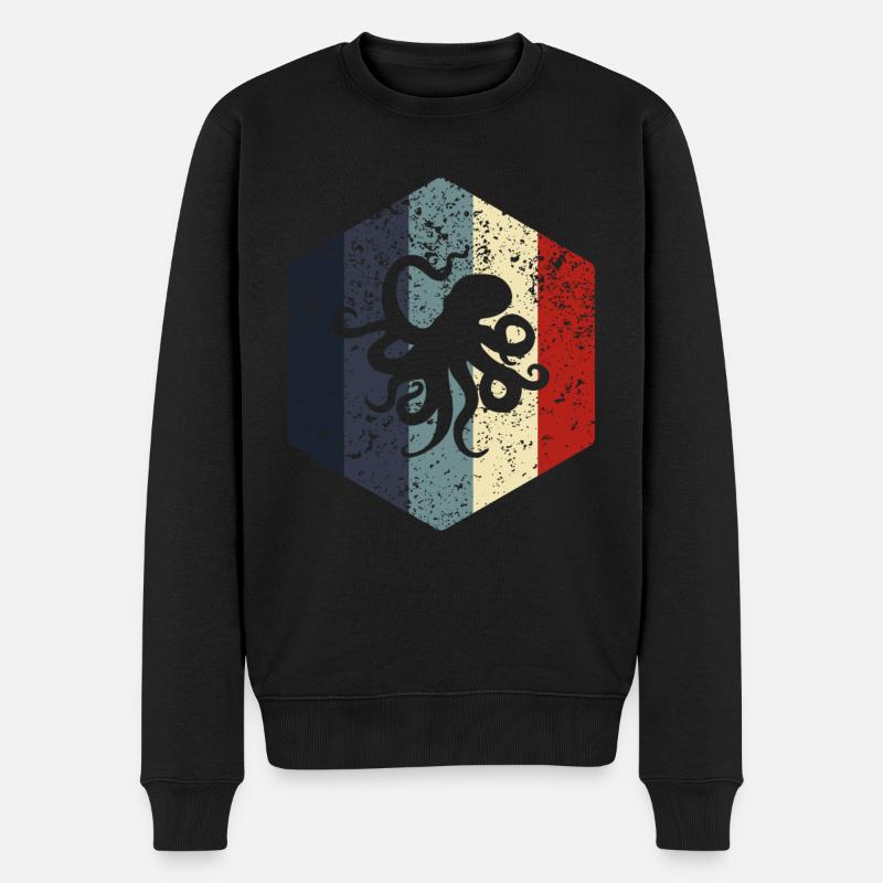Krake Oktopus Silhouette Kraken Outfit Herren und - Männer Premium Bio Pullover - Schwarz