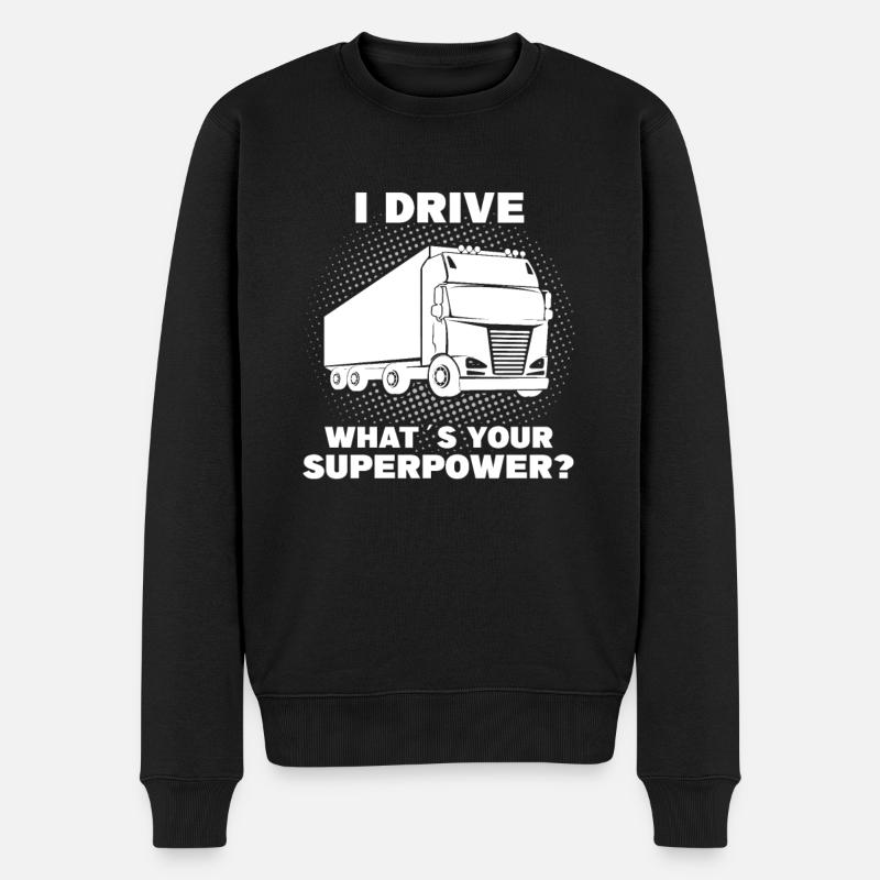 Trucker Transport Spedition LKW Fahrer Spruch - Männer Premium Bio Pullover - Schwarz