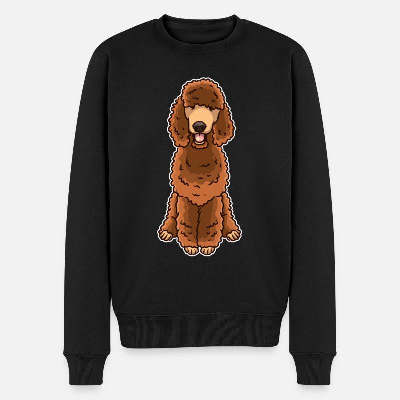 Brauner Pudel Hund - Männer Premium Bio Pullover - Schwarz