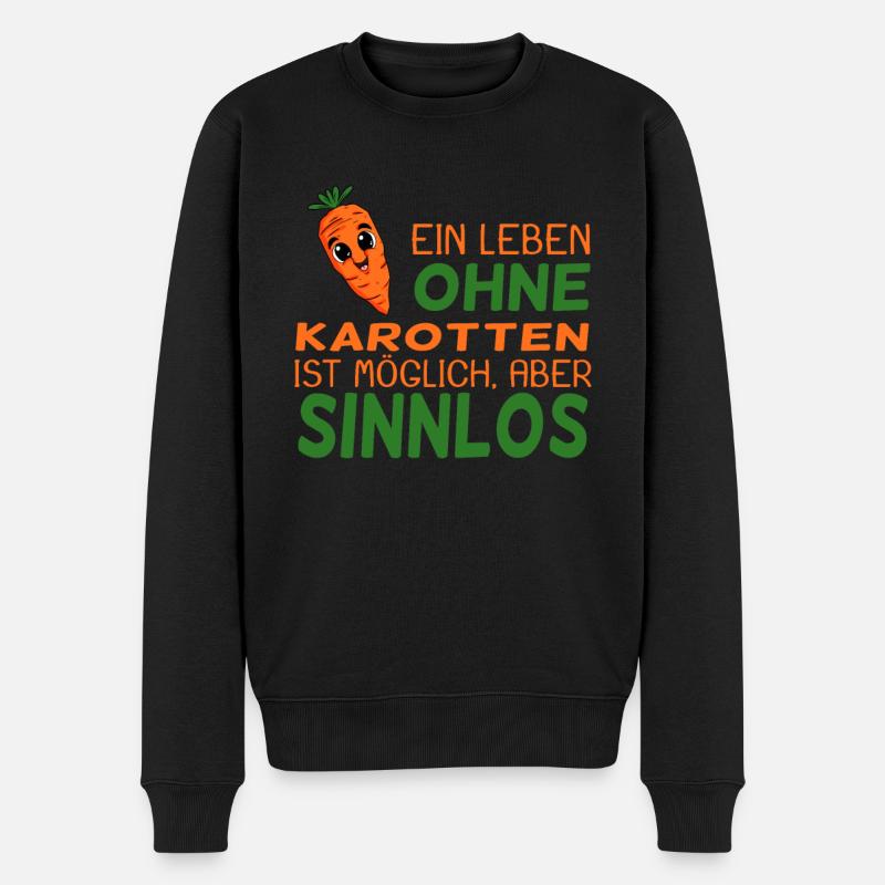 Karotten Spruch lustig - Männer Premium Bio Pullover - Schwarz