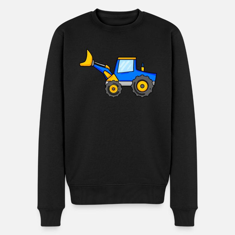Baustelle Fahrzeuge - Männer Premium Bio Pullover - Schwarz