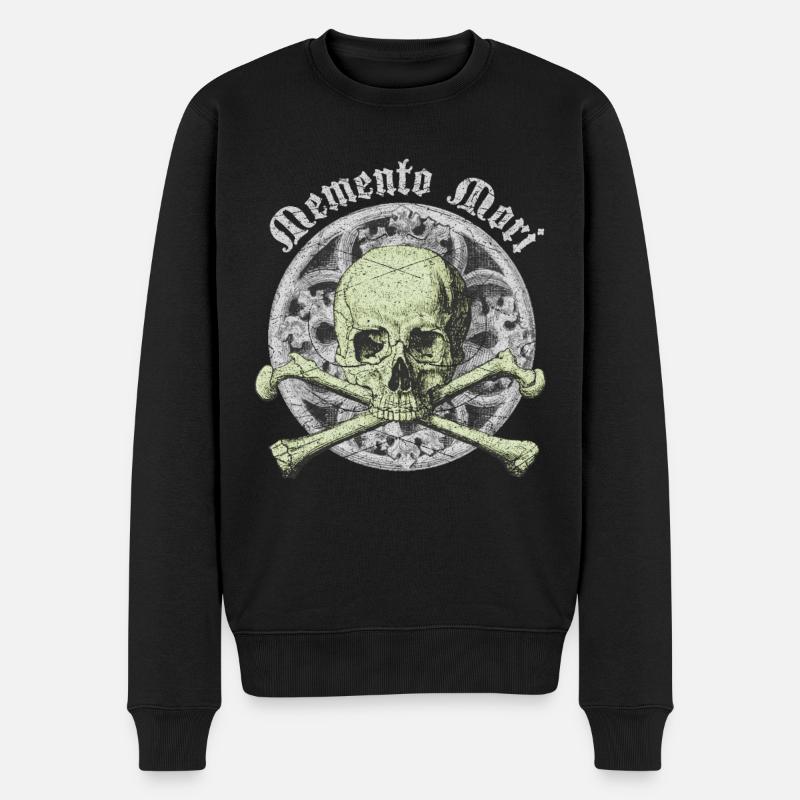Crâne Totenkopf gothique Memento-Mori Schädel - Pull Premium bio Homme - noir