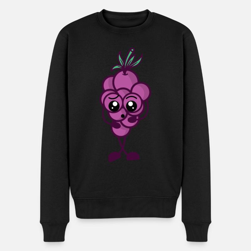 Weintrauben Lustig - Männer Premium Bio Pullover - Schwarz