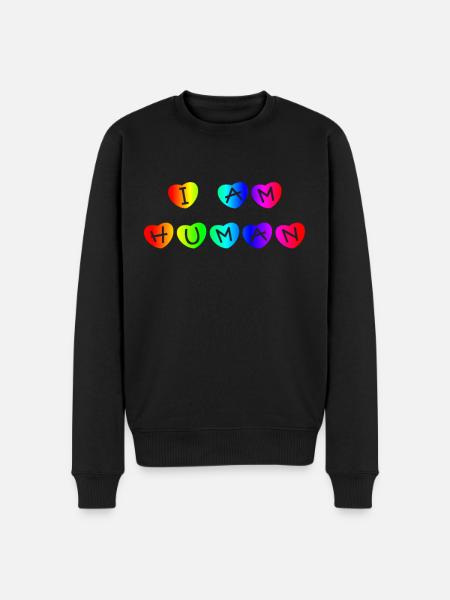 Regenbogen, Regenbogen, Regenbogen, Regenbogen, Regenbogen - Männer Premium Bio Pullover - Schwarz