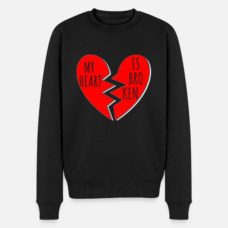 broken heart - Pull Premium bio Homme - noir