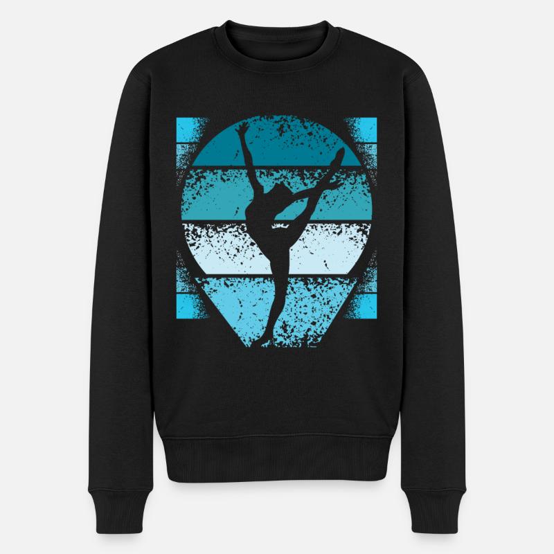 Gymnastik Retro - Männer Premium Bio Pullover - Schwarz