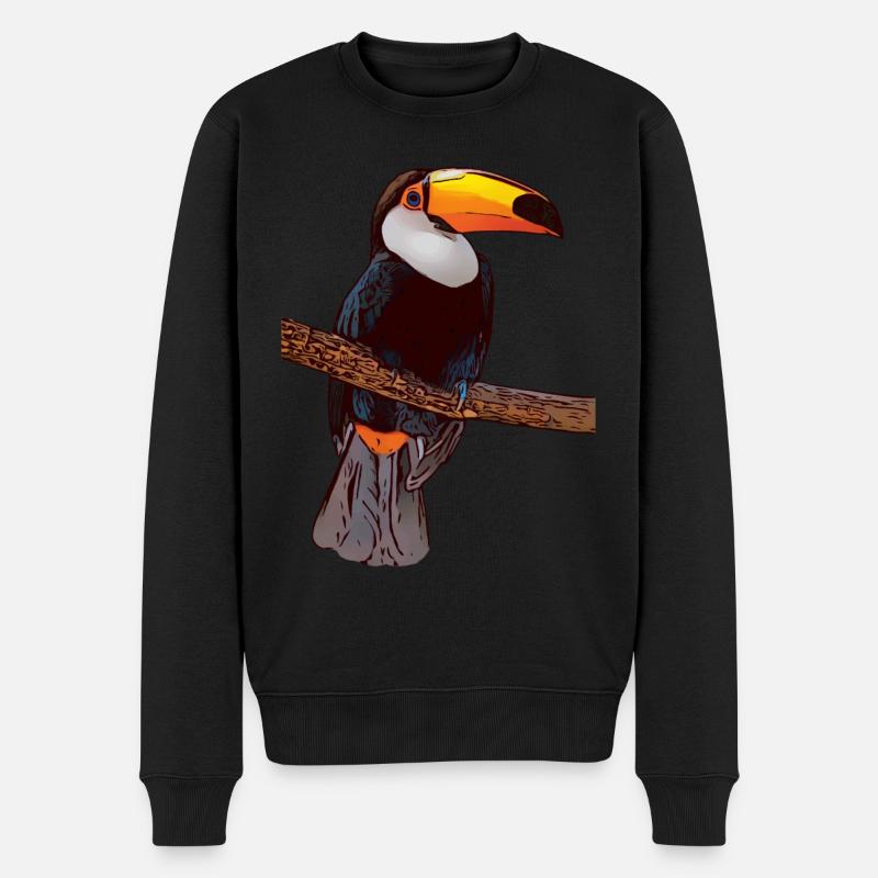 Tukan Vogel Vogelmotiv Tiergesicht Tier - Männer Premium Bio Pullover - Schwarz