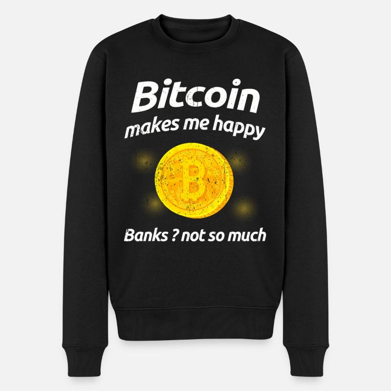 Bitcoin - Pull Premium bio Homme - noir