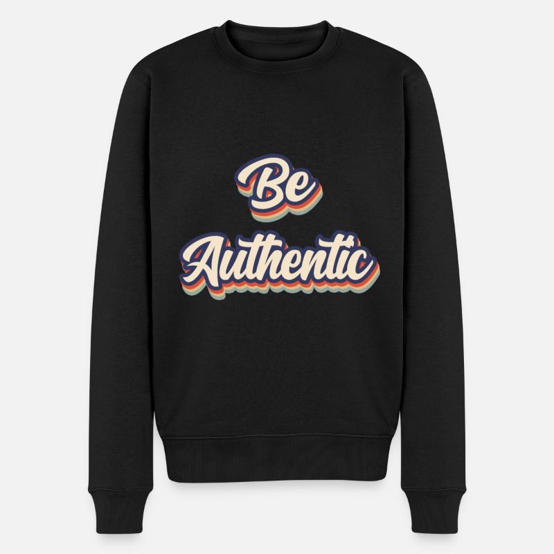 Be Authentic - Männer Premium Bio Pullover - Schwarz