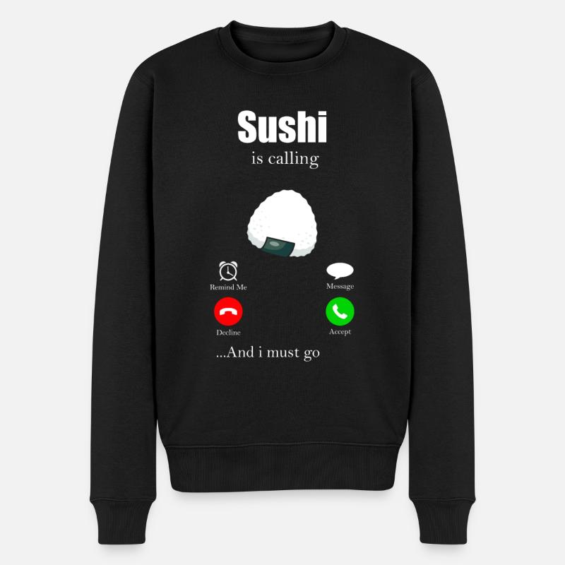 Sushi - Männer Premium Bio Pullover - Schwarz