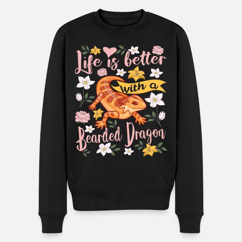 Bartagame Pogona lustig Spruch - Männer Premium Bio Pullover - Schwarz