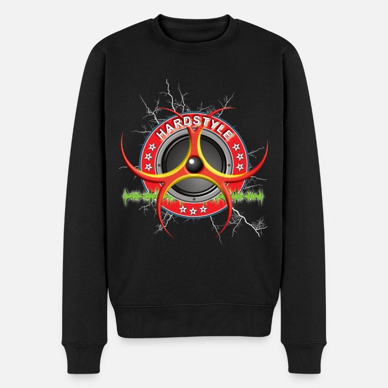 Hardstyle Musik Techno - Männer Premium Bio Pullover - Schwarz