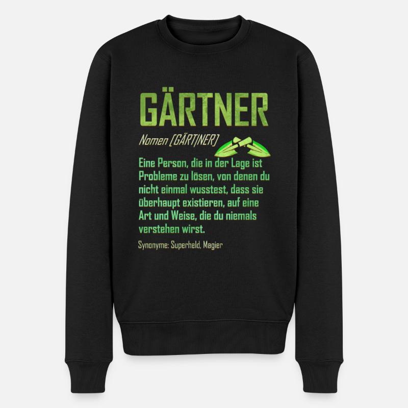 Gärtner Lustige Definition - Garten & Gartenarbeit - Männer Premium Bio Pullover - Schwarz