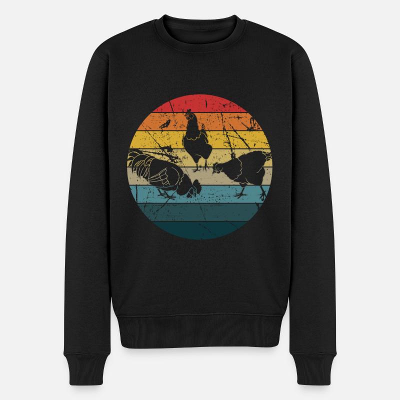 Huhn - Männer Premium Bio Pullover - Schwarz