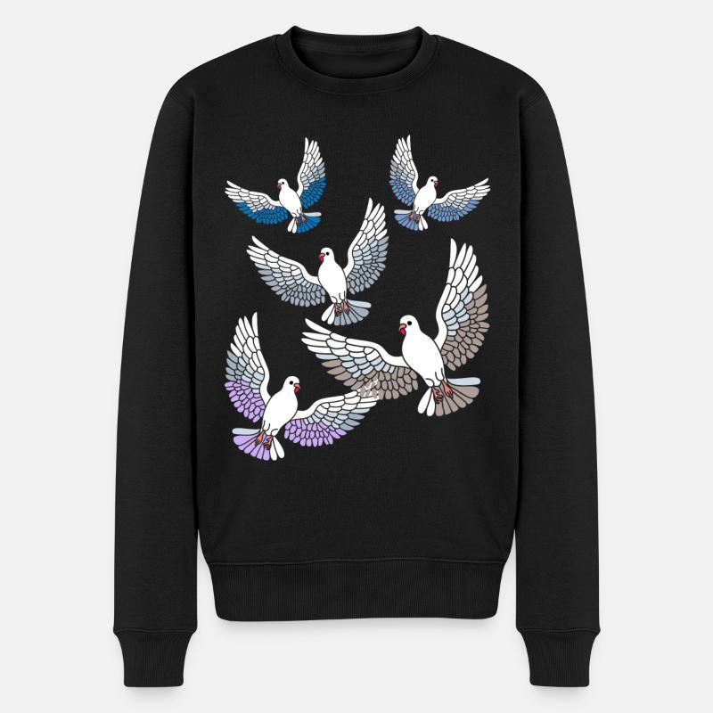 Colombe della Pace Piccioni Allevatori allevatori Uccelli - Maglione ecologico premium da uomo - nero