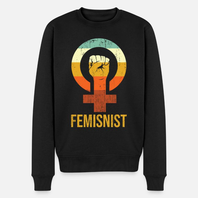 Feminismus Design Symbol - Männer Premium Bio Pullover - Schwarz