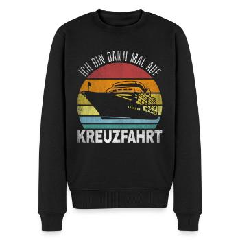 Ich bin dann mal auf Kreuzfahrt - Männer Premium Bio Pullover - Schwarz - Vorne - Nico (187cm)
