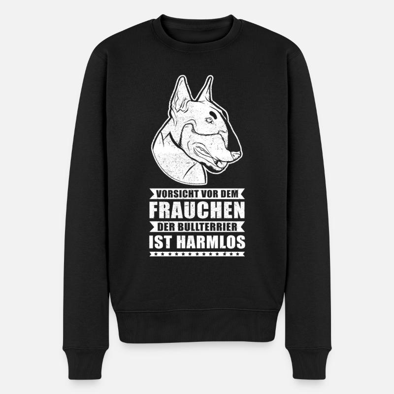 Bullterrier Hundebesitzer Hund Frauchen Geschenk - Männer Premium Bio Pullover - Schwarz